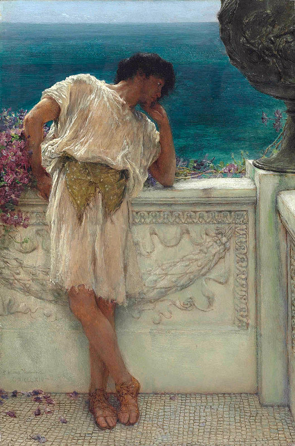Lawrence Alma Tadema Painting - The poet Gallus dreaming by Lawrence Alma-Tadema