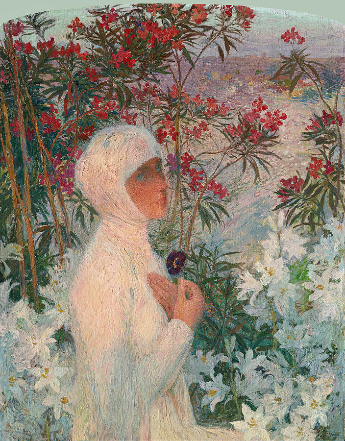 The Poetess Clemence Isaure Painting by Henri Martin