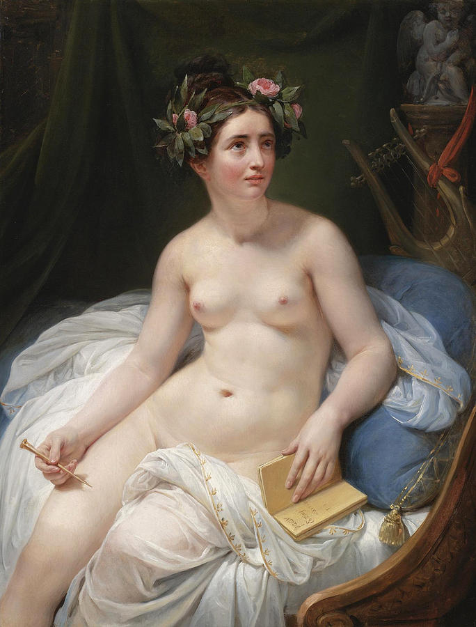 The Poetess Sappho Painting by Circle of Jacques-Louis David