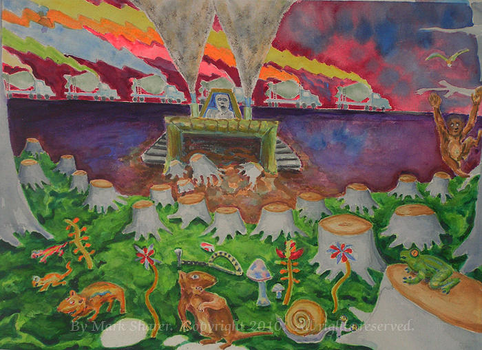 Landscape Painting - The Poisonous Rainbow of Progress by Mark Sharer
