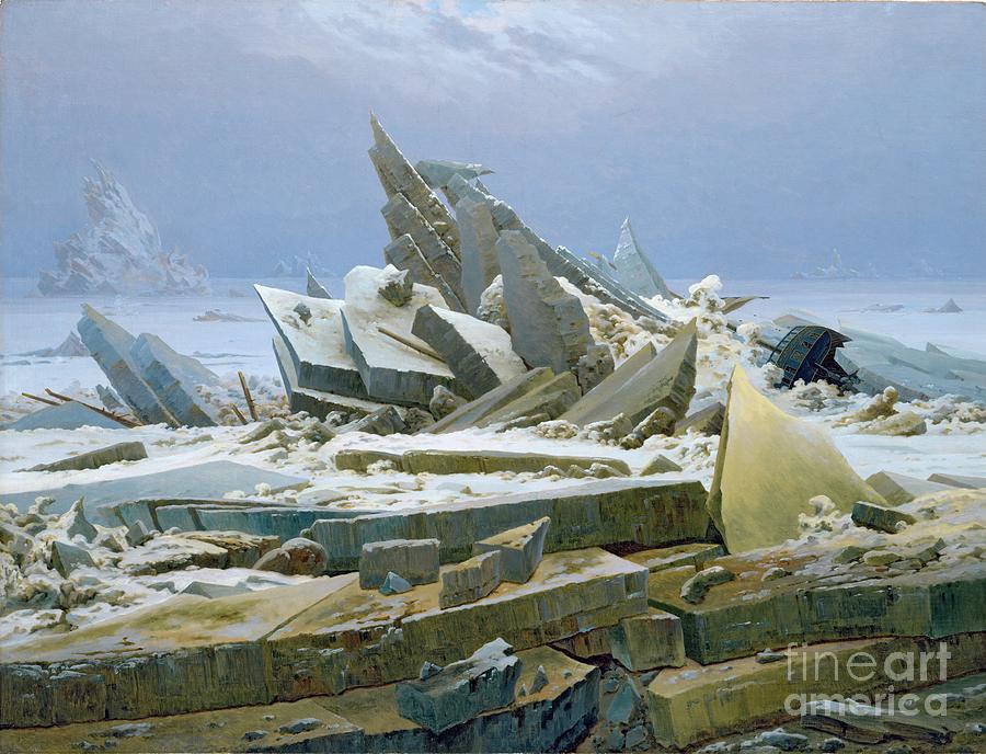 The Polar Sea Painting by Caspar David Friedrich