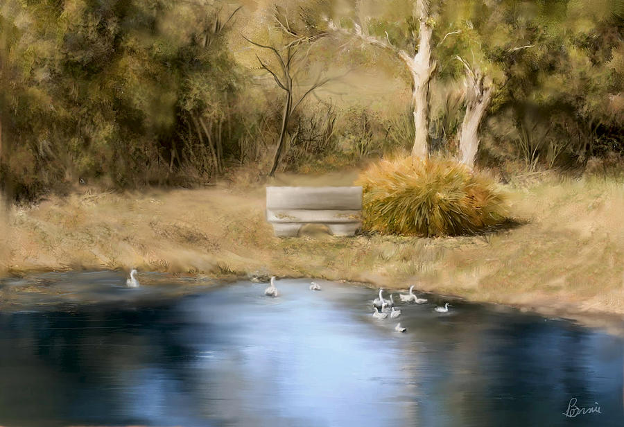 The pond Painting by Bonnie Willis