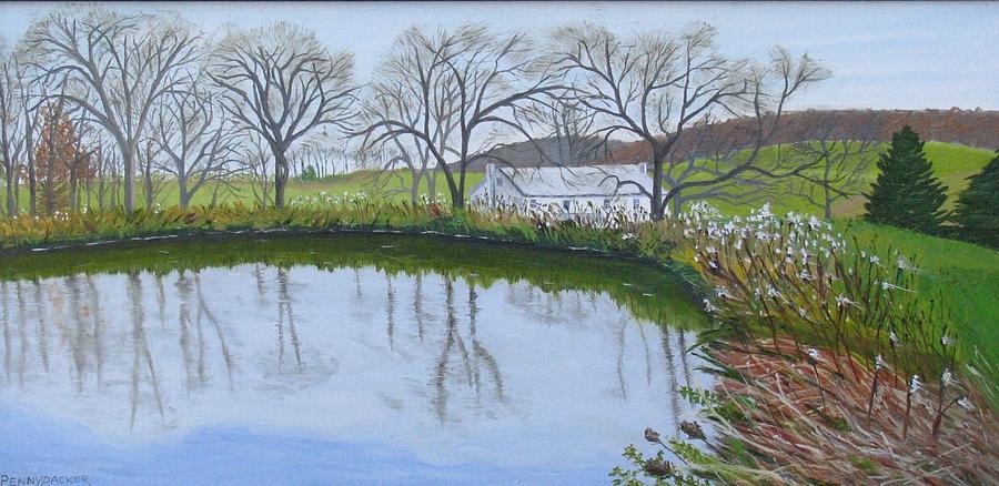 The Pond on Hill Crystal Farm Painting by Barb Pennypacker