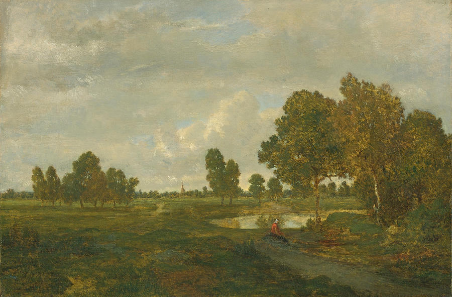 Theodore Rousseau Painting - The Pond by Theodore Rousseau