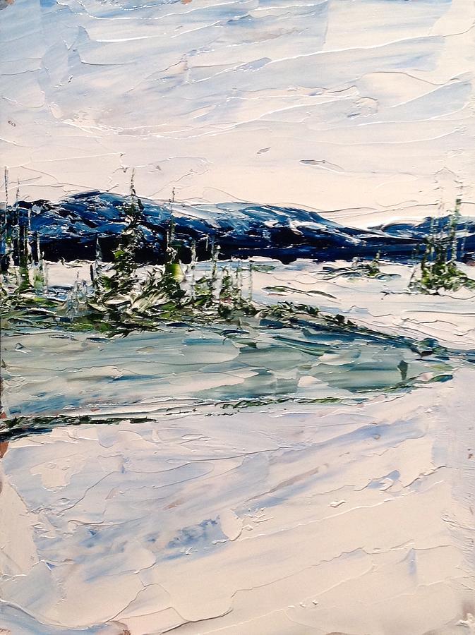 The Pond - Winter Painting by Desmond Raymond