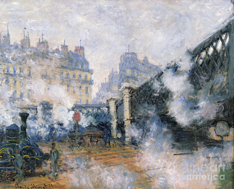 Claude Monet, The Pont de lEurope Gare Saint Lazare Painting by Claude Monet