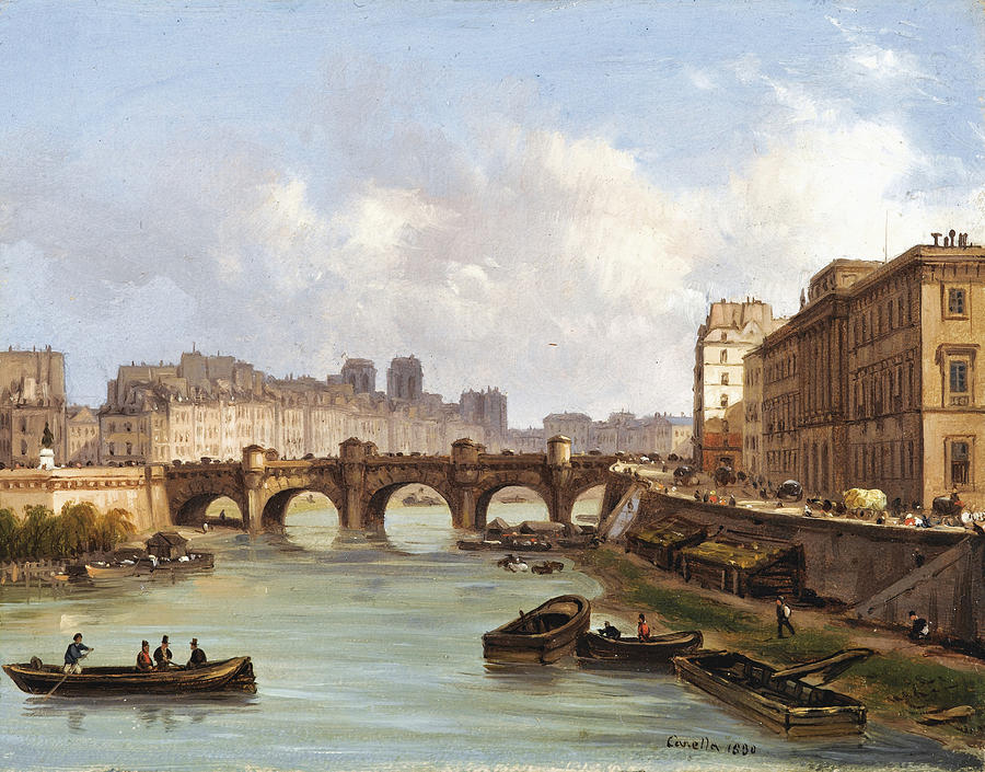 The Pont Neuf. Paris Painting by Giuseppe Canella