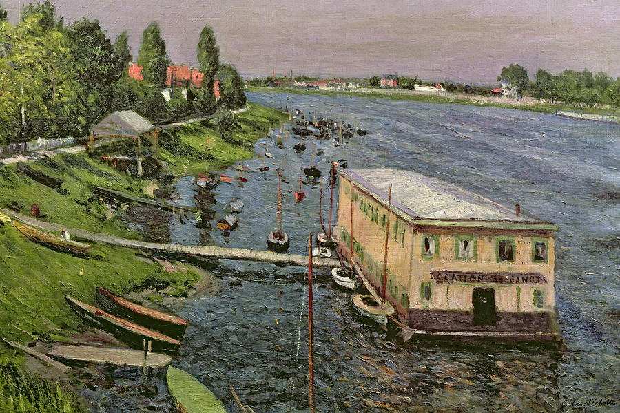 Boat Painting - The Pontoon at Argenteuil by Gustave Caillebotte