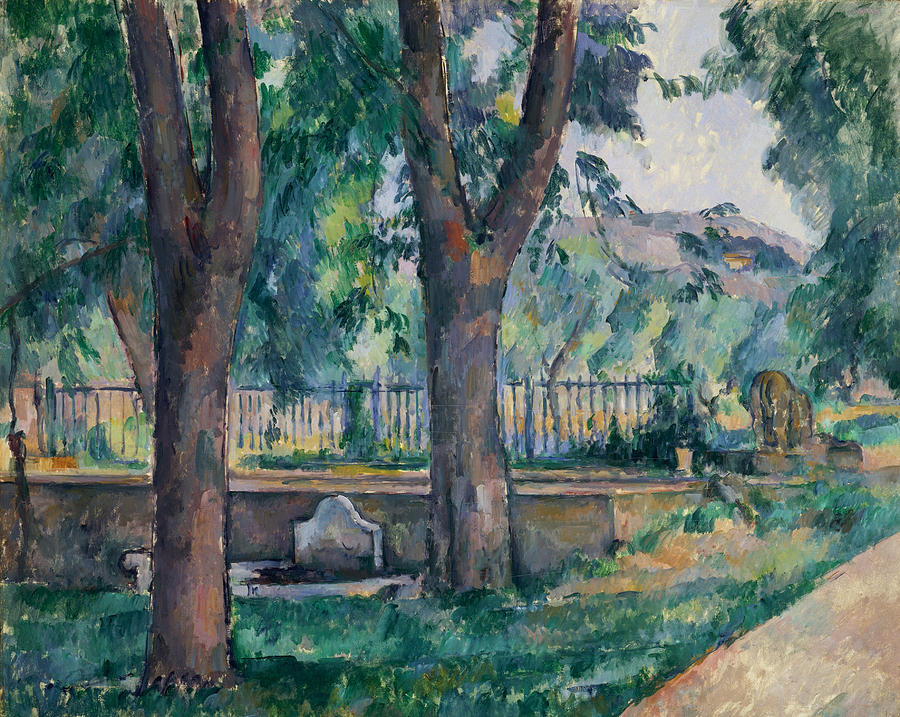 The Pool at the Jas de Bouffan Painting by Paul Cezanne