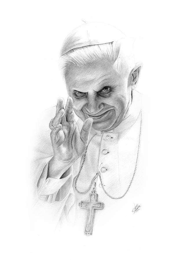 The Pope Drawing by Christian Klute Fine Art America