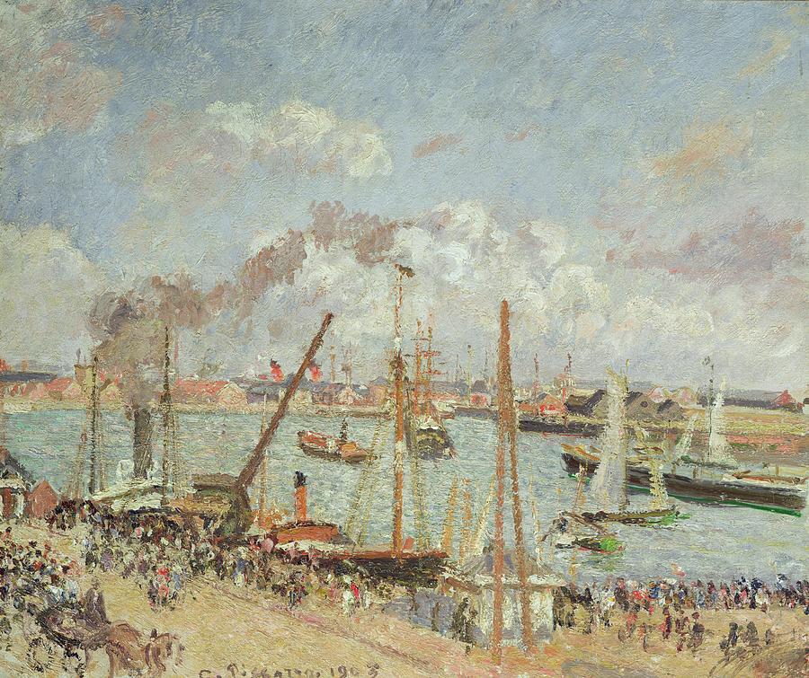 The Port of Le Havre in the Afternoon Sun Painting by Camille Pissarro