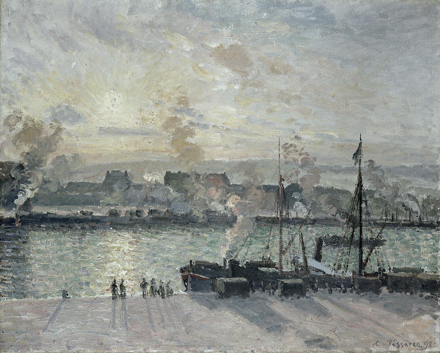 The Port Of Rouen Painting by Camille Pissarro