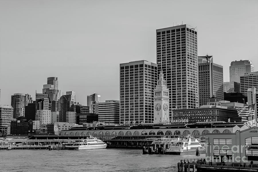 The port of San Francisco monochrome Photograph by Claudia M Photography