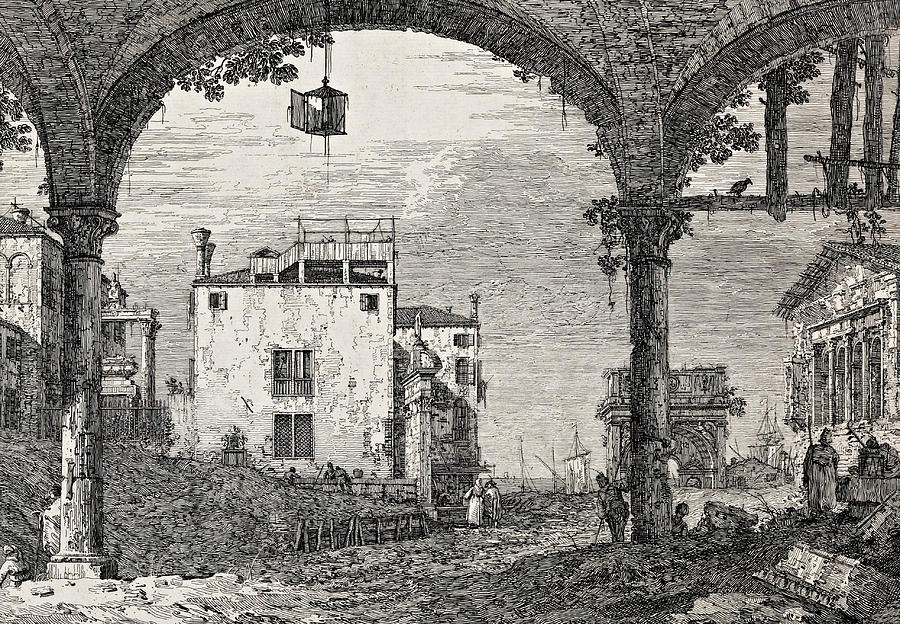 The Portico with a Lantern Relief by Canaletto
