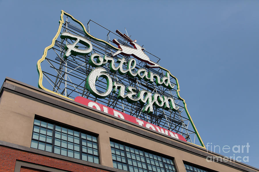 The Portland Oregon Sign aka The White Stag Sign in Portland Oregon 5D3425 Photograph by Wingsdomain Art and Photography