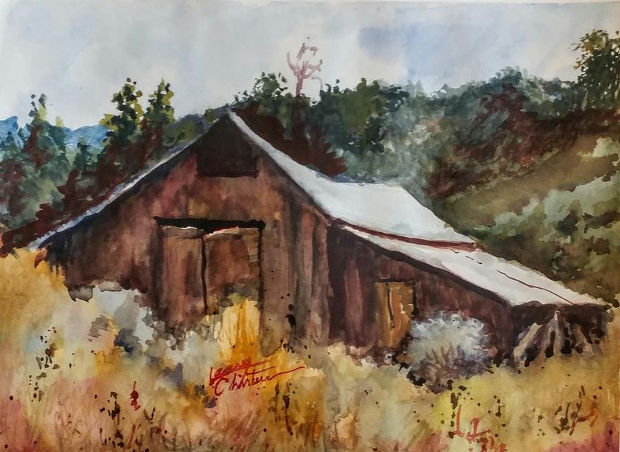 Barn Painting - The Post by Larry Christensen