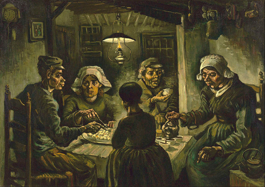 Vintage Painting - The potato eaters April 1885 - May 1885 by Vincent Van Gogh