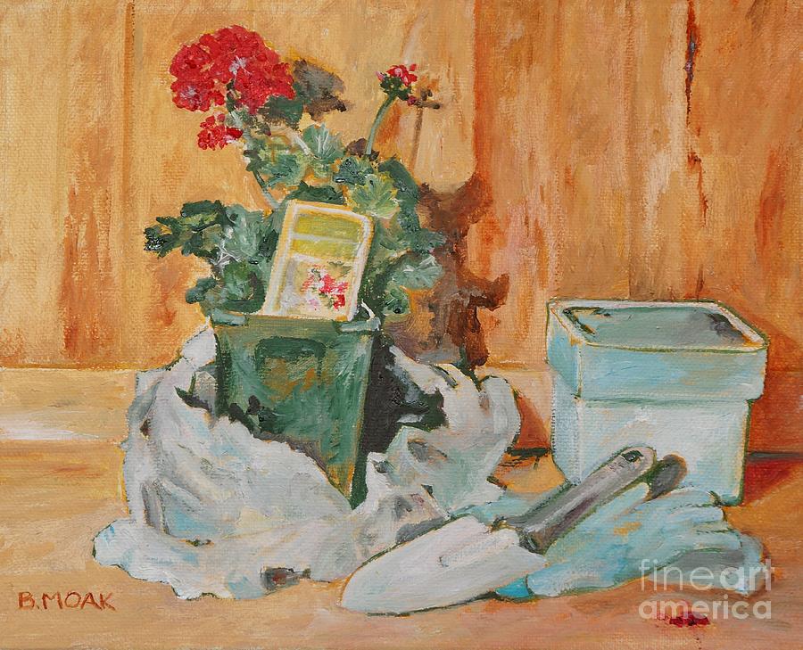 The Potting Bench Painting by Barbara Moak