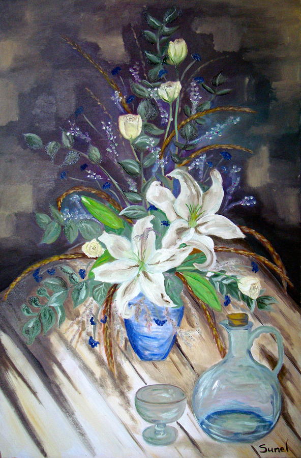 The power of Flowers Painting by Sunel De Lange