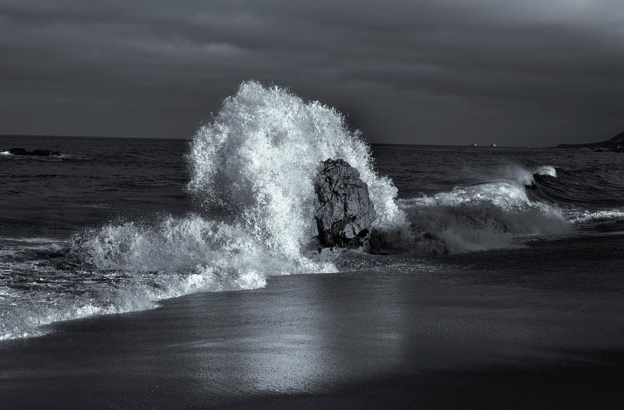 The Power of the Sea In Monochrome Photograph by Joseph S Giacalone