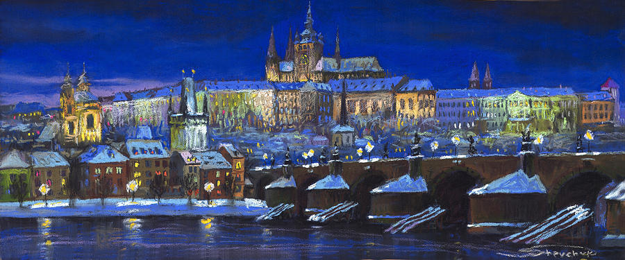 Castle Painting - The Prague Panorama by Yuriy Shevchuk