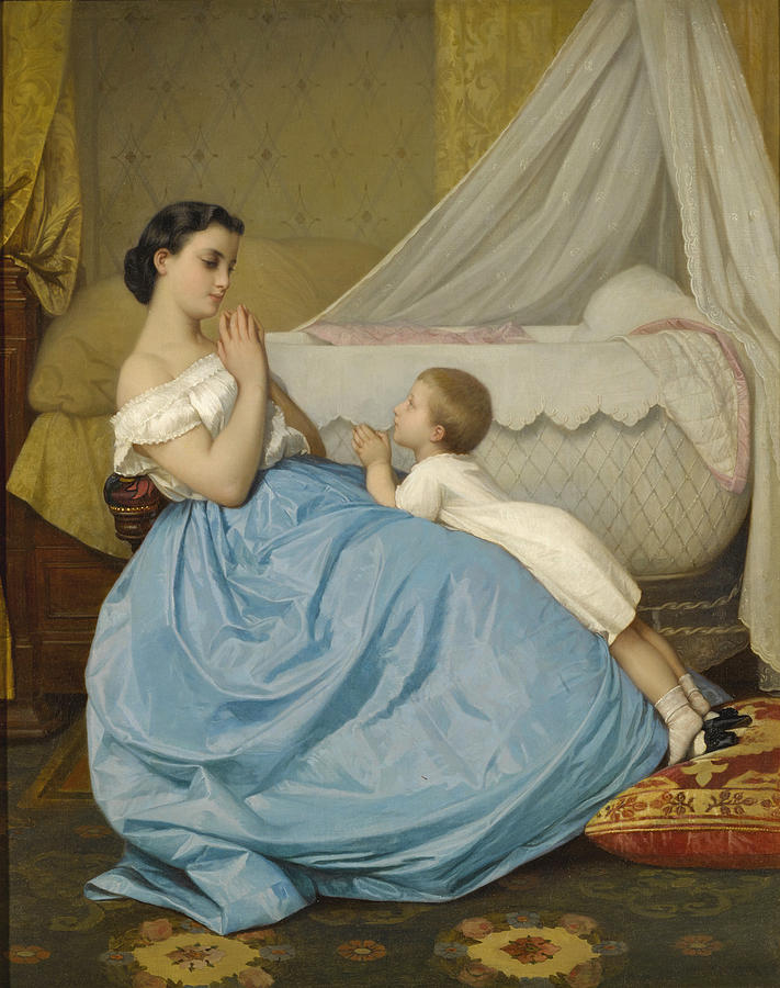The Prayer Painting by Auguste Toulmouche