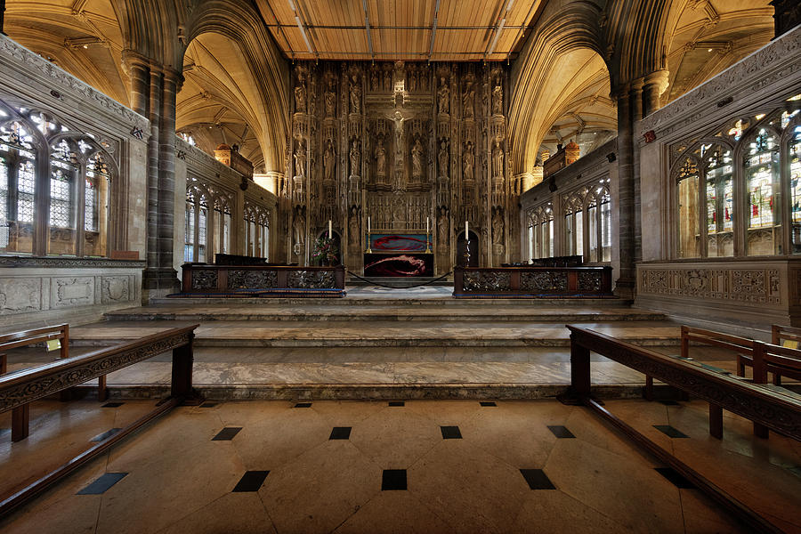 The Presbytery and Mortuary Chests. Photograph by Richard Wiggins