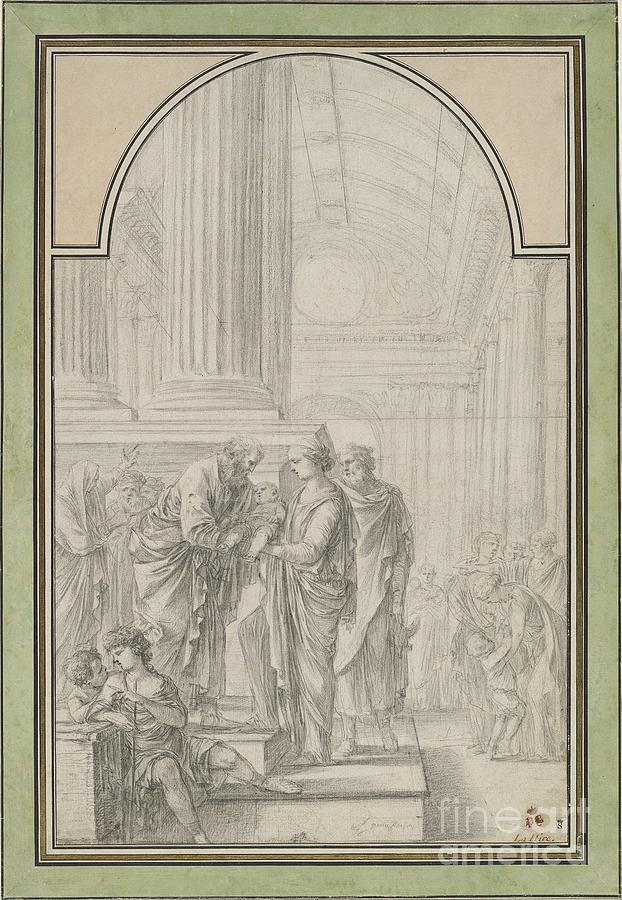 The Presentation In The Temple Drawing by Laurent De La Hyre - Fine Art ...