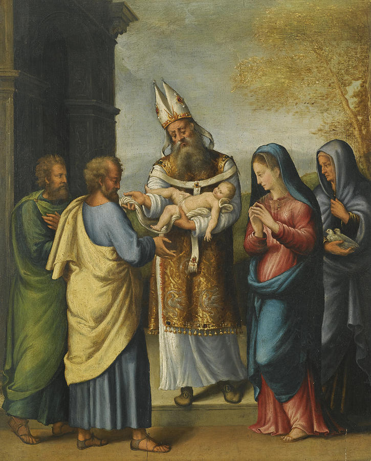 The Presentation in the Temple Painting by Luca Longhi