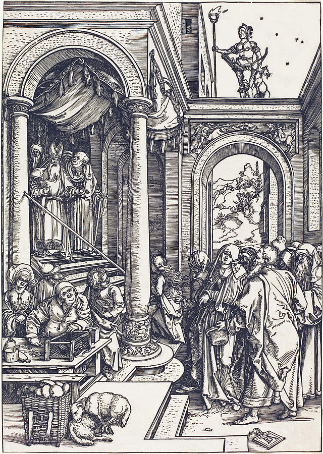  The Presentation of the Virgin in the Temple Drawing by Albrecht Durer