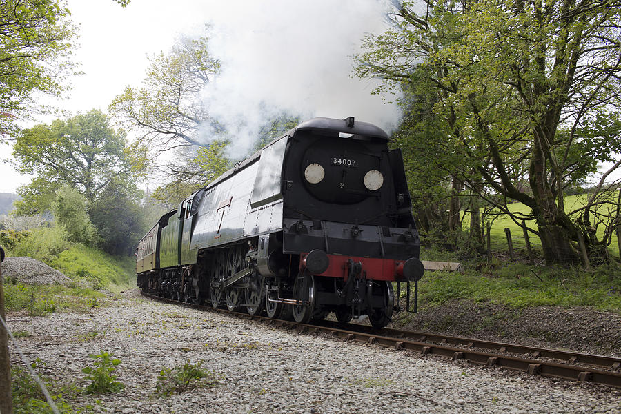 The preserved steam locomotive 34007 Wadebridge Photograph by Tony Mills