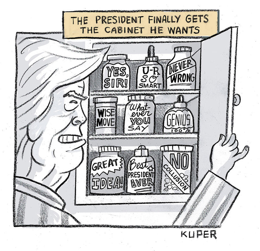 The President Finally Gets the Cabinet he Wants Drawing by Peter Kuper