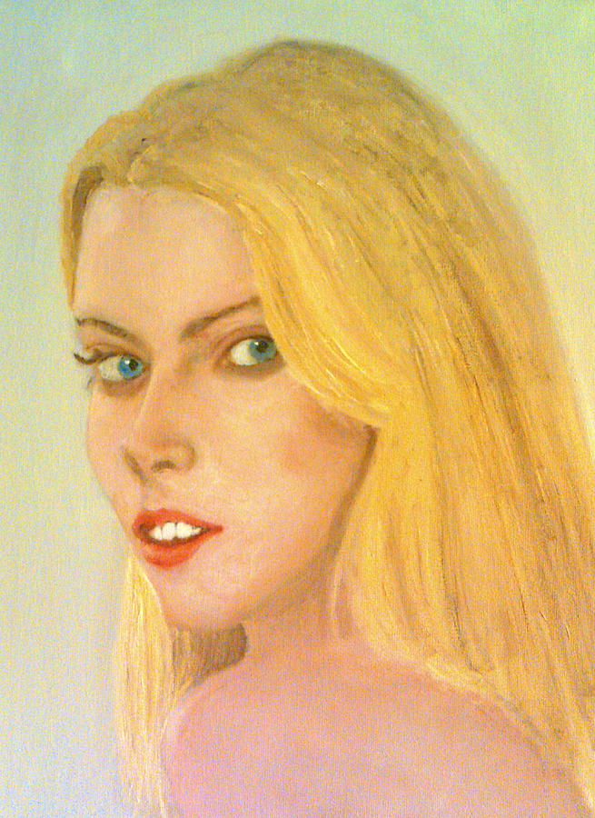 The Pretty Blonde Looks Back Painting by Peter Gartner