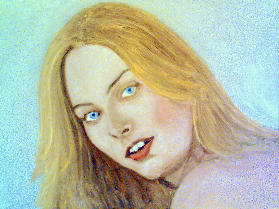The Pretty Blonde With Soft Dreamy Eyes Painting by Peter Gartner