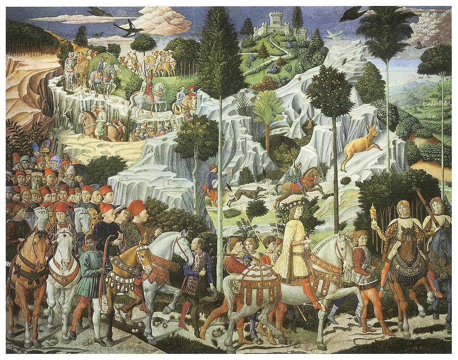 Benozzo Gozzoli Painting - The Procession of King Caspar by Benozzo Gozzoli