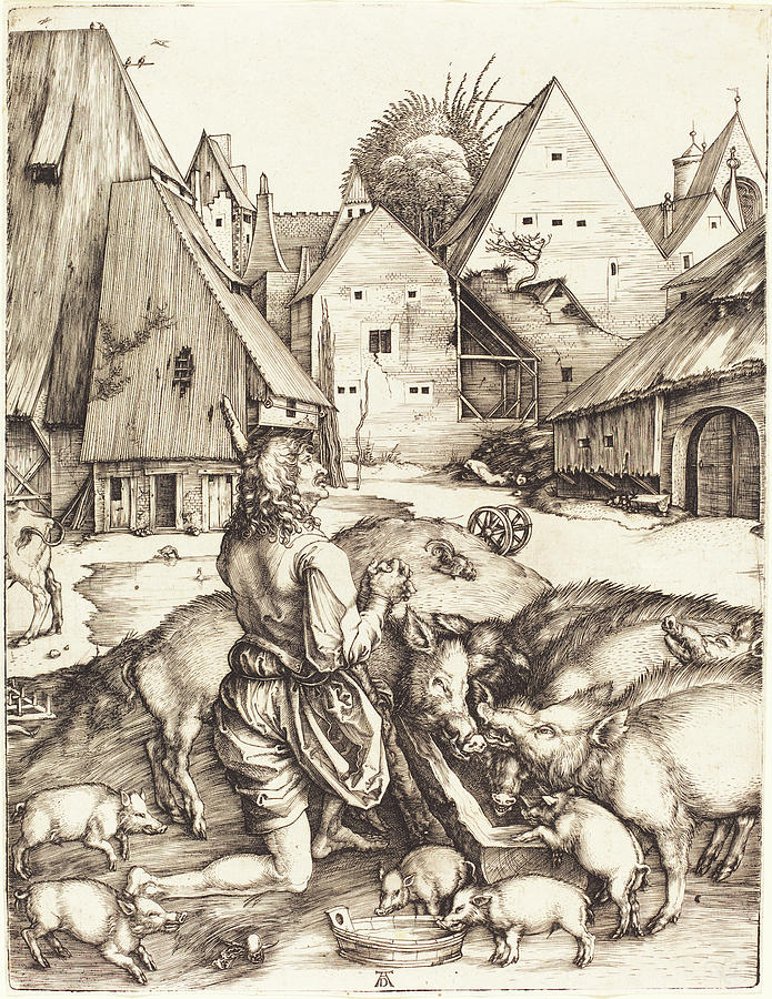 The Prodigal Son Drawing by Albrecht Durer