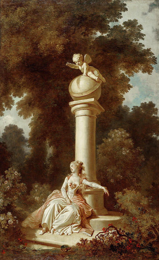 The Progress of Love. Reverie Painting by Jean-Honore Fragonard