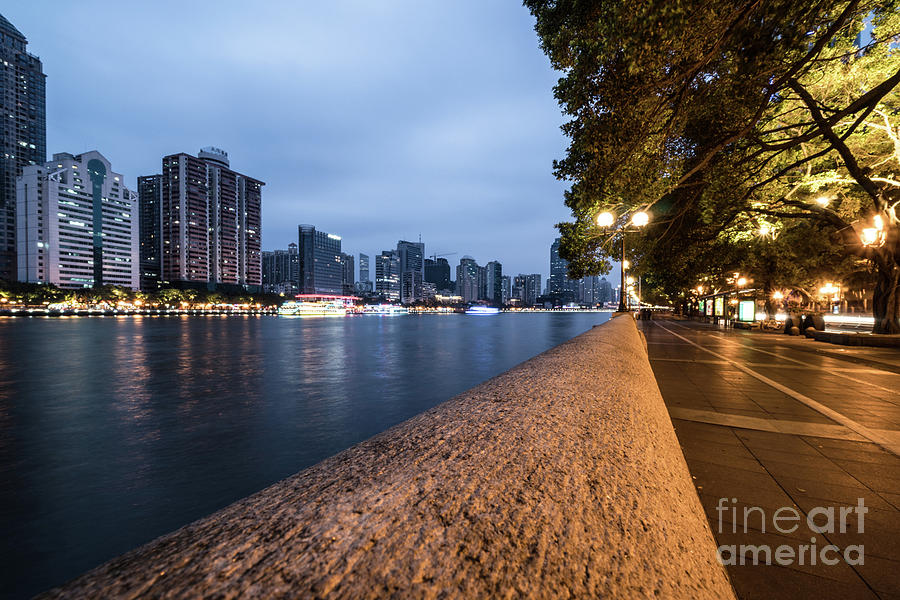 The promenade along the Pearl river in the heart of Guangzhou Photograph by Didier Marti