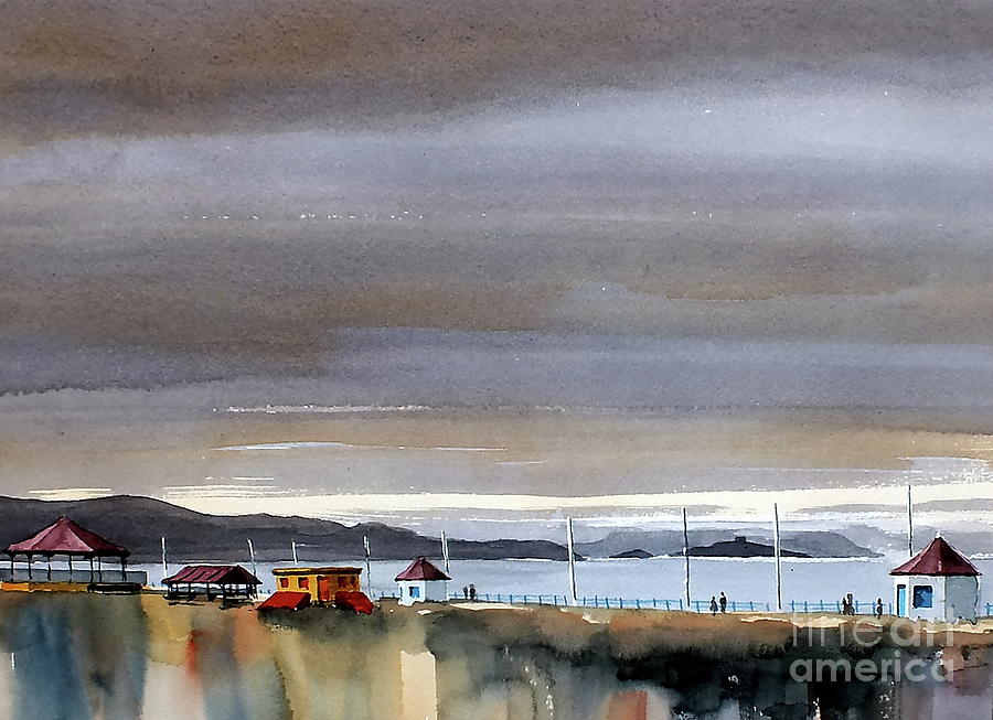 the Promenade looking towards Killiney Painting by Val Byrne