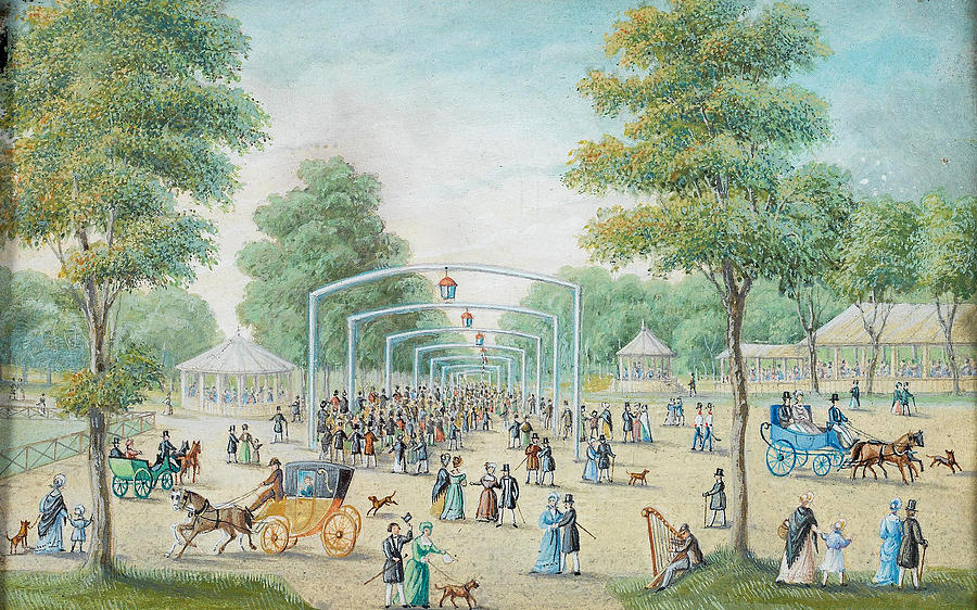 The promenade near the Carolinen gate in Vienna Drawing by Balthasar Wigand