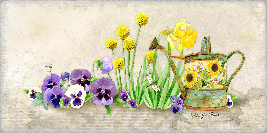 The Promise of Spring - Pansy Painting by Audrey Jeanne Roberts