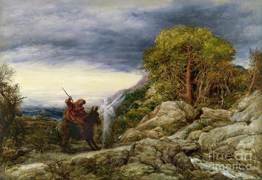 Hill Painting - The Prophet Balaam and the Angel  by MotionAge Designs