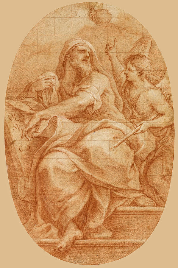 The Prophet Jeremiah Drawing by Sebastiano Conca