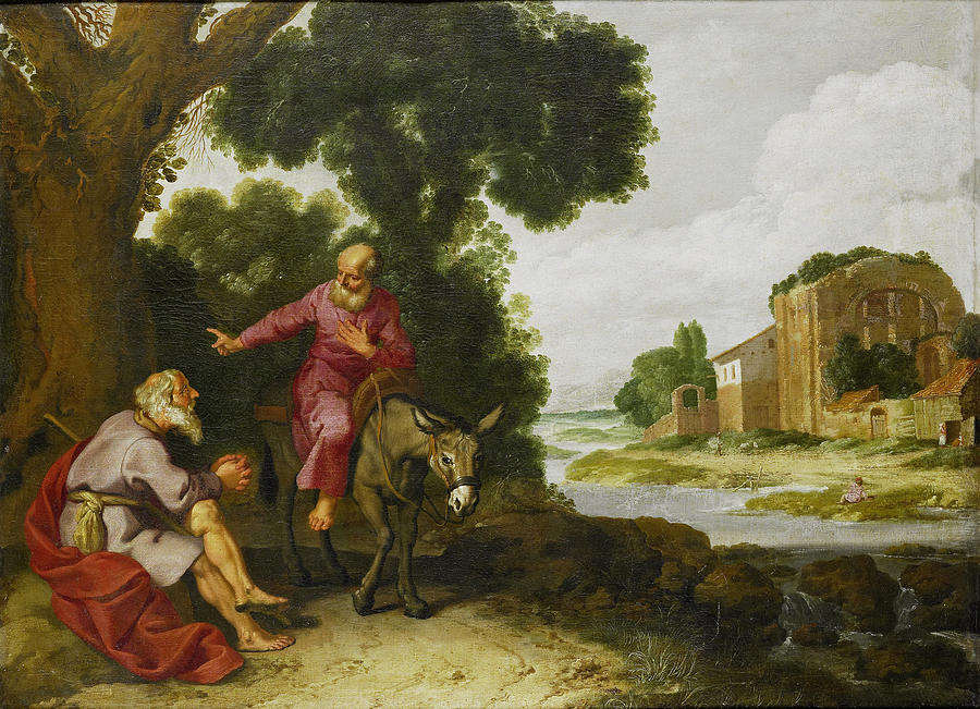 The Prophet of Bethel Meets the Man of God from Judah Painting by Lambert Jacobsz