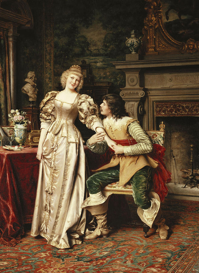 Romance Painting - The Proposal by Tito Conti