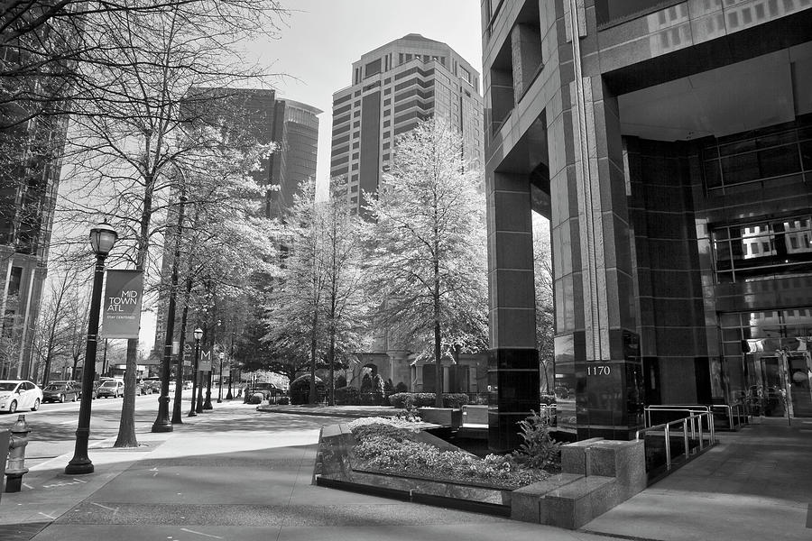 The Proscenium in Midtown Atlanta in B and W Photograph by Jill Lang