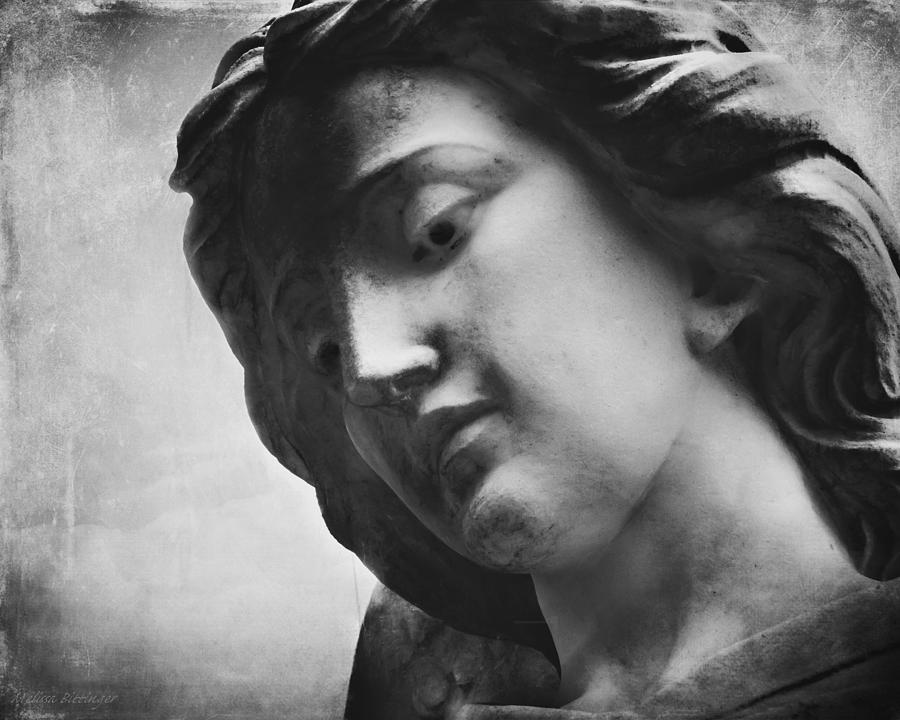 The Protector Saint Michael Archangel Black and White Photograph by Melissa Bittinger