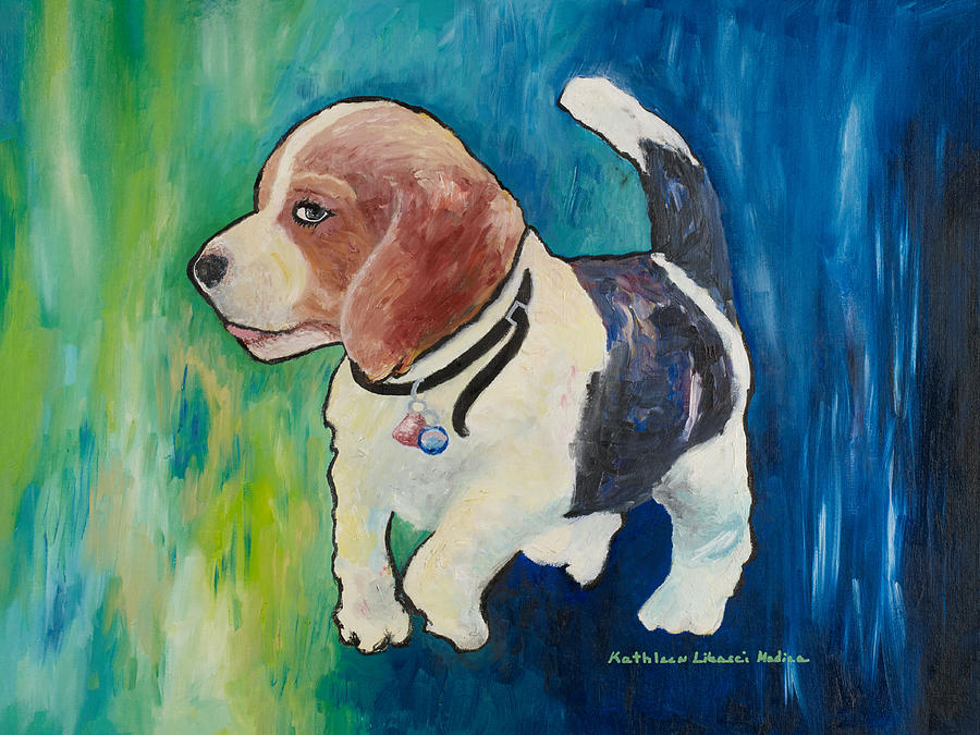 The Proud Puppy Painting by Kathleen Modica