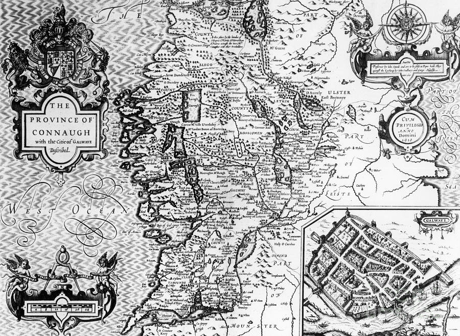 The Province of Connaught with the City of Galway Drawing by Jodocus Hondius