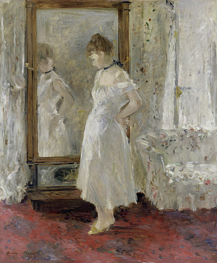 Berthe Morisot Painting - The Psyche mirror by Berthe Morisot